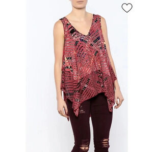Free People Red Daydreamers Boho Swing Tank XS